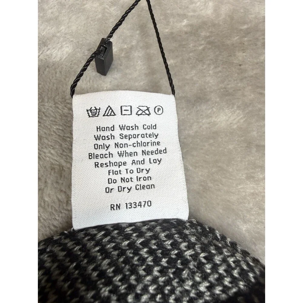 Calvin Klein Beanie Hat Black Gray Knit Logo Winter Acrylic Unisex
